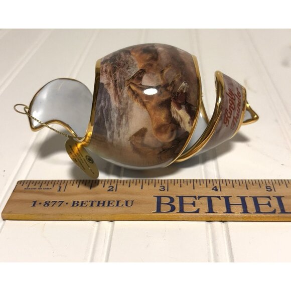 BRADFORD EDITION 2004 Heirloom Porcelain Horse Ornaments Free As The Wind Swirl - Picture 9 of 9